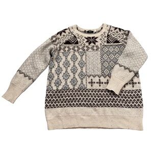 BDG Urban Outfitters wool blend alpine pattern geometric neutral tone sweater